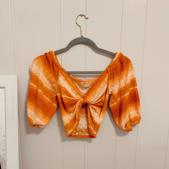 Urban Outfitters Tops - Orange Cropped Shirt (never worn)